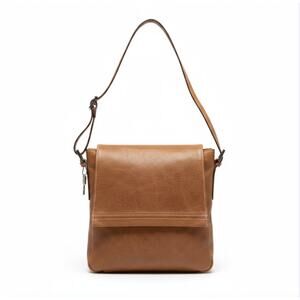 FOSSIL Classic VTG Leather Messenger Crossbody Shoulder Bag Brown Timeless Boho